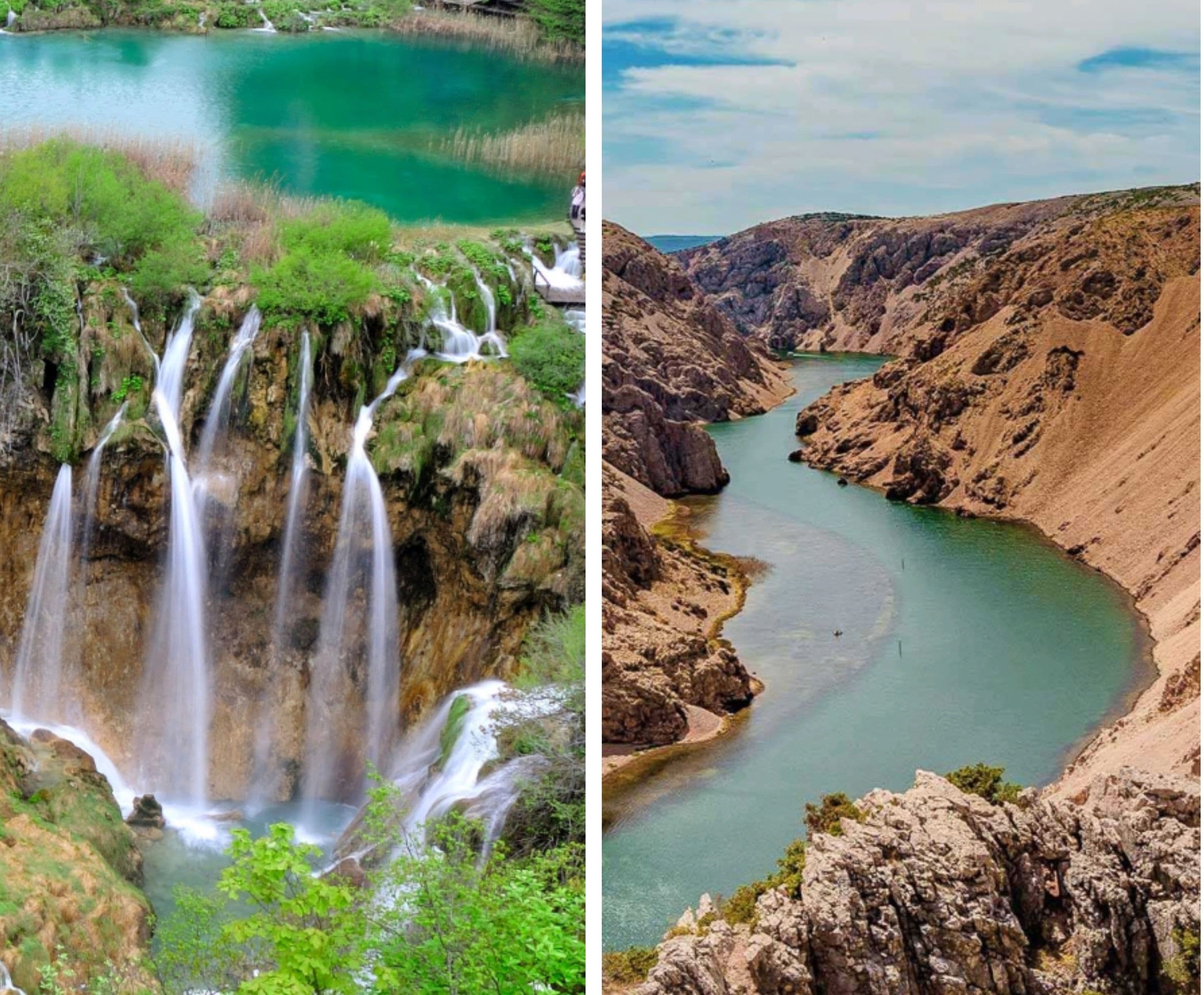 2560 Plitvická jezera, kaňon řeky Zrmanja a Zadar